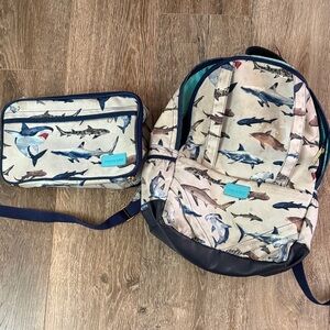 Posh Peanut Shark Print Backpack and Lunch Bag!